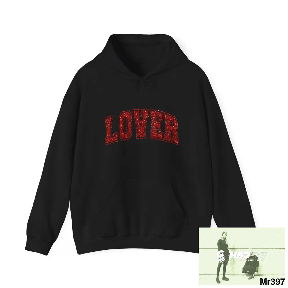 Unisex Lover Glitter Heavy Blend™ Hooded Sweatshirt Black / S Hoodie