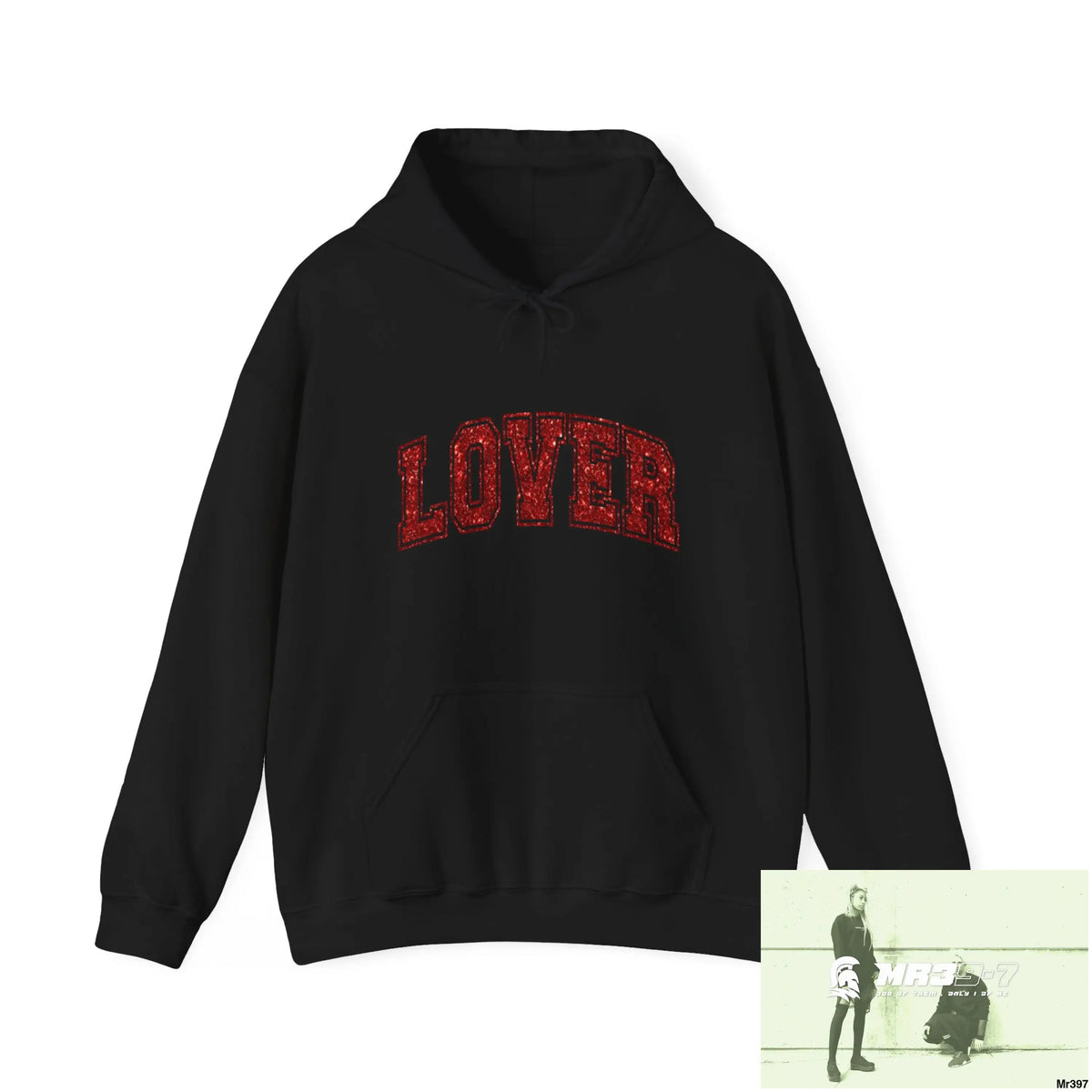 Unisex Lover Glitter Heavy Blend™ Hooded Sweatshirt Black / S Hoodie
