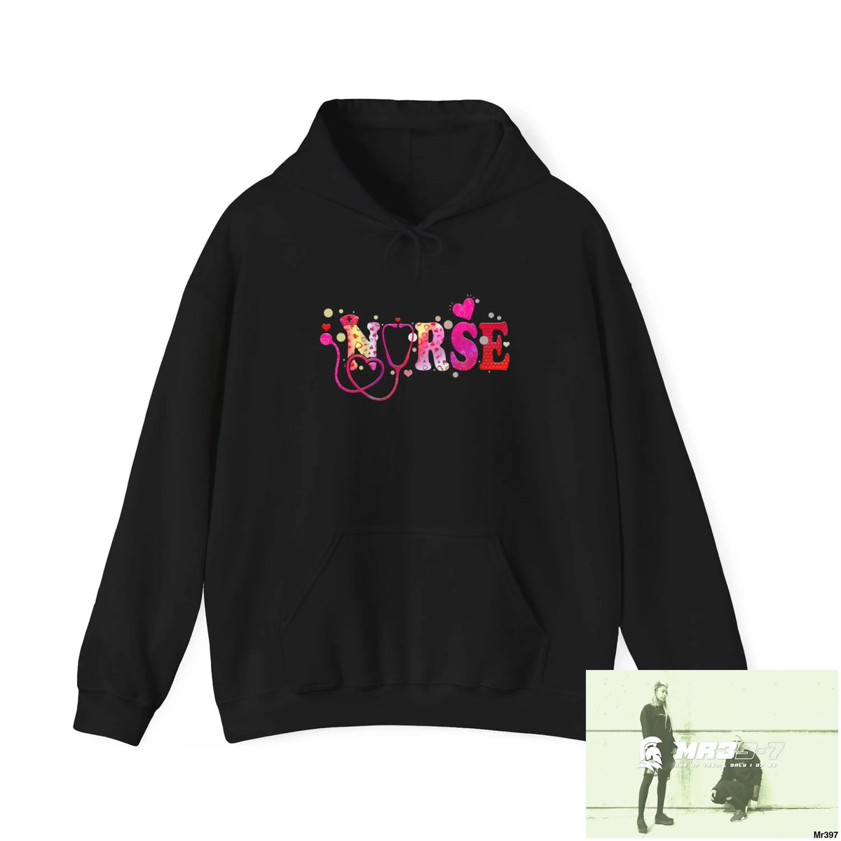 Unisex Nurse Love Heavy Blend™ Hooded Sweatshirt Black / S Hoodie