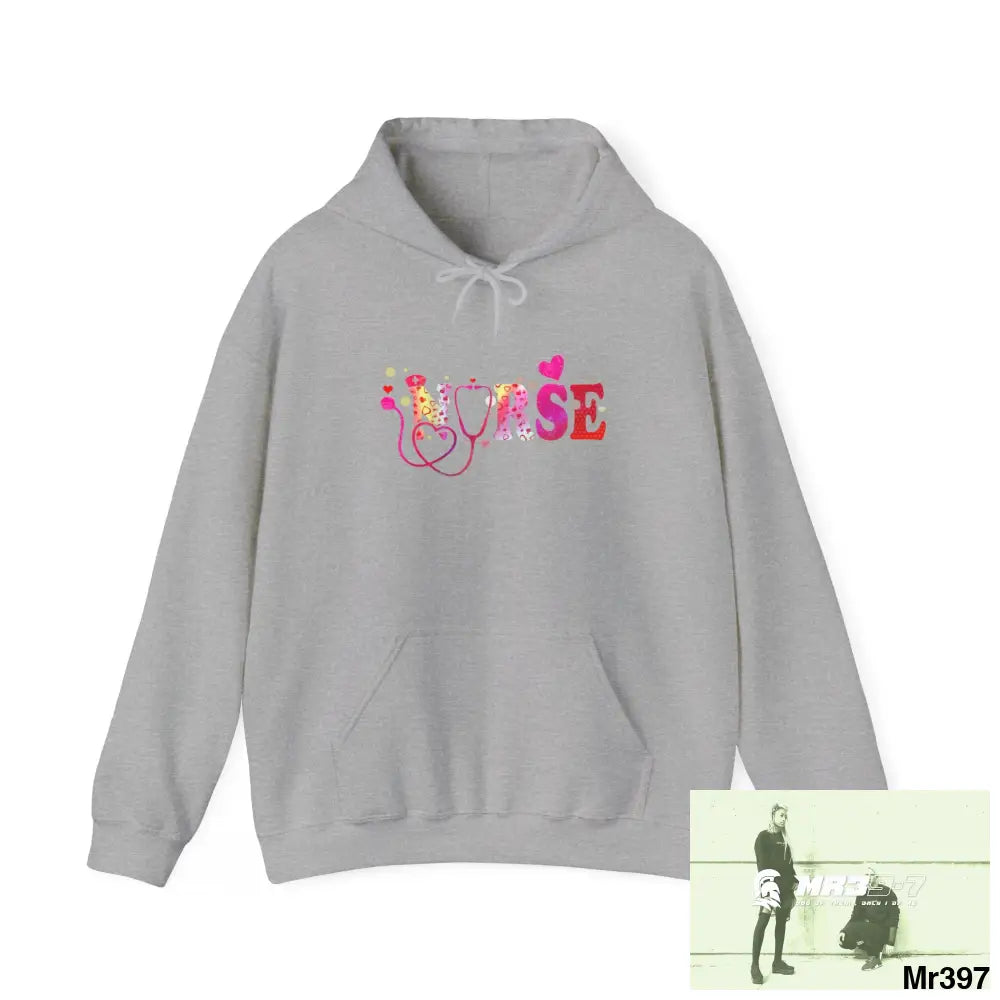 Unisex Nurse Love Heavy Blend™ Hooded Sweatshirt Sport Grey / M Hoodie