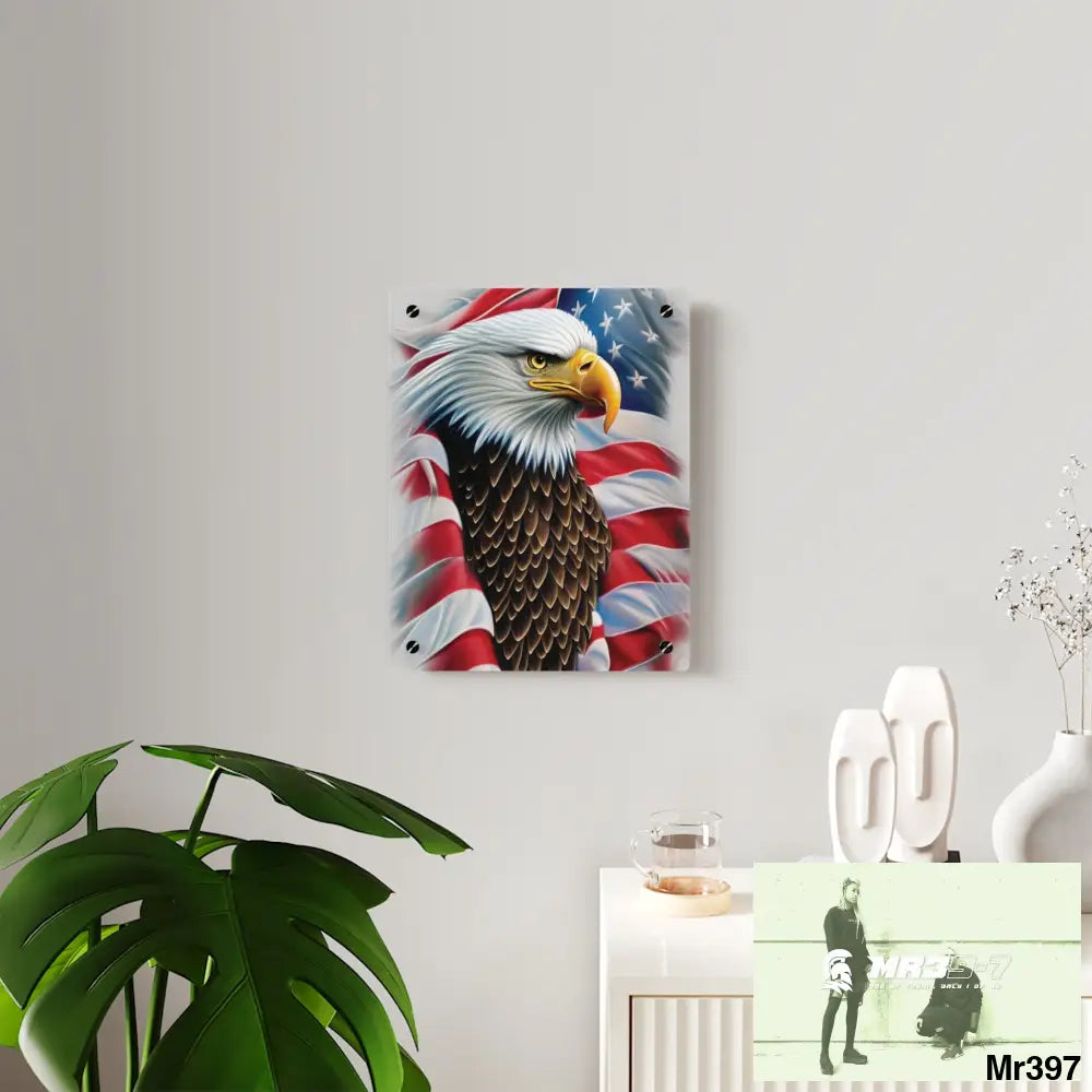 USA Eagle 32k Hyperrealistic Digital Graphic Acrylic Wall Art Panels Home Decor