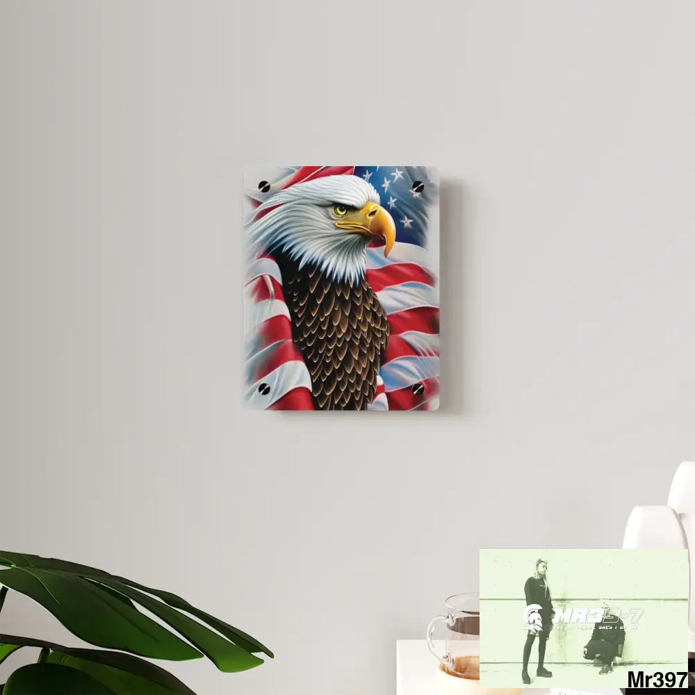 USA Eagle 32k Hyperrealistic Digital Graphic Acrylic Wall Art Panels Home Decor