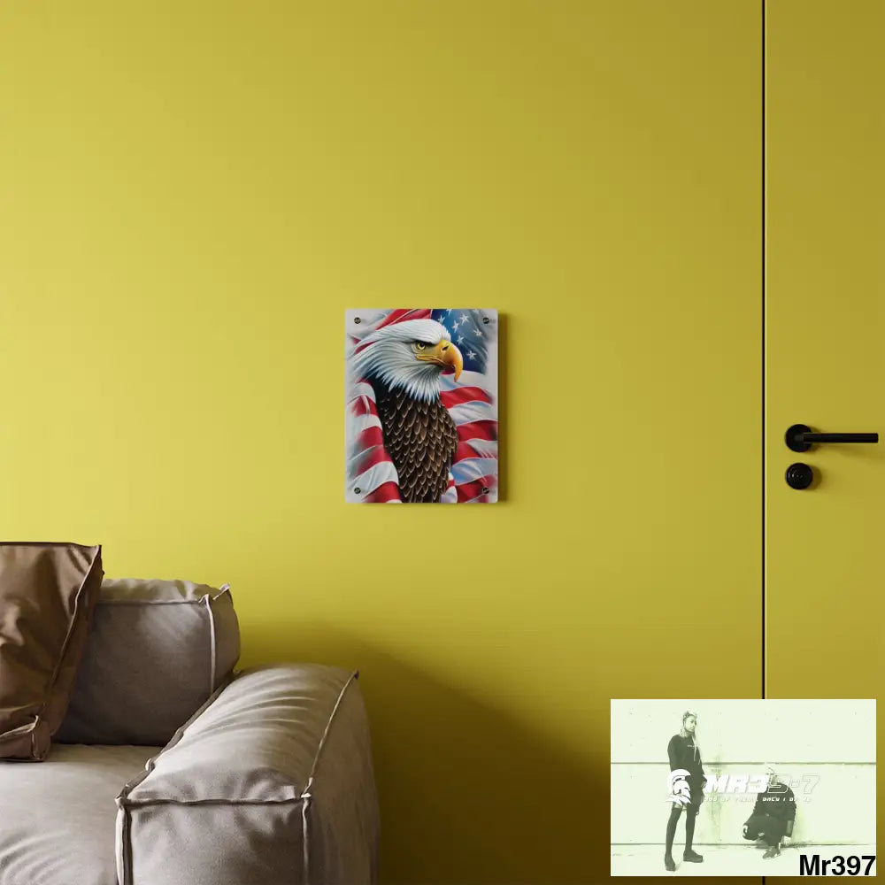 USA Eagle 32k Hyperrealistic Digital Graphic Acrylic Wall Art Panels Home Decor
