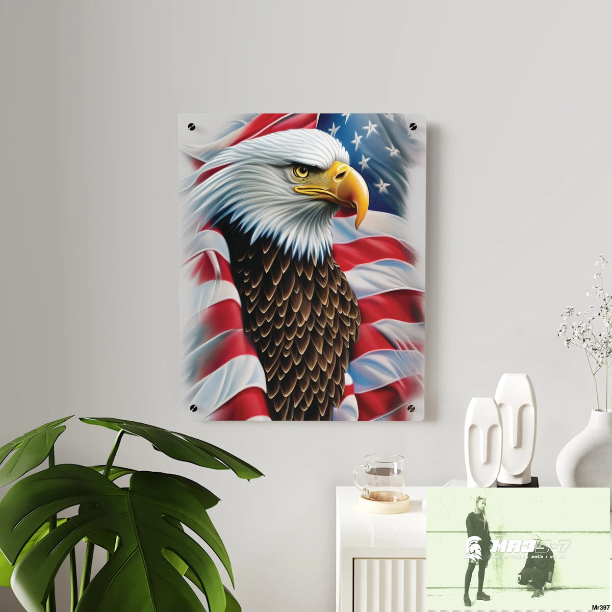 USA Eagle 32k Hyperrealistic Digital Graphic Acrylic Wall Art Panels Home Decor