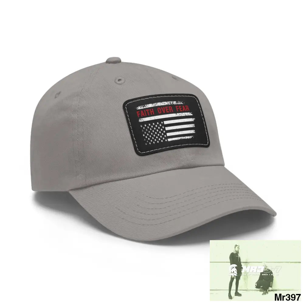 USA Faith over Fear Dad Hat with Leather Patch (Rectangle) Hats