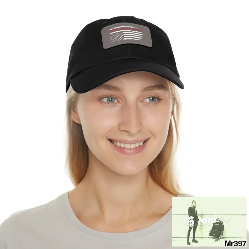 USA Faith over Fear Dad Hat with Leather Patch (Rectangle) Hats