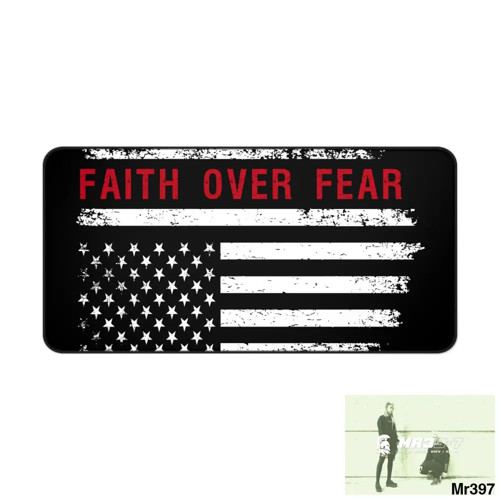 USA Faith over Fear Desk Mat 15.5’’ × 31’’ Home Decor
