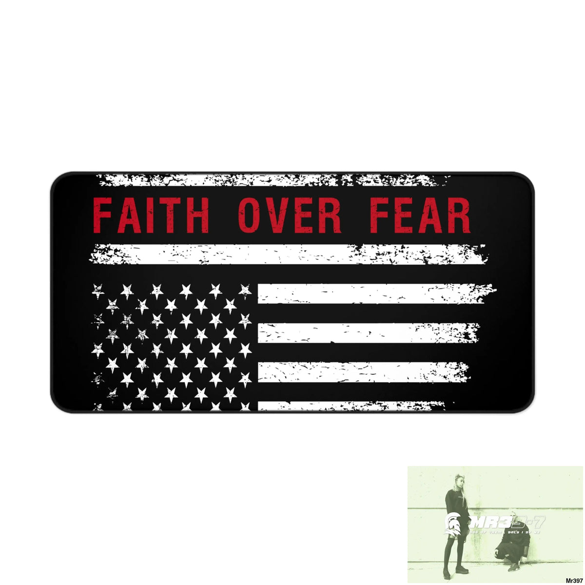 USA Faith over Fear Desk Mat 15.5’’ × 31’’ Home Decor