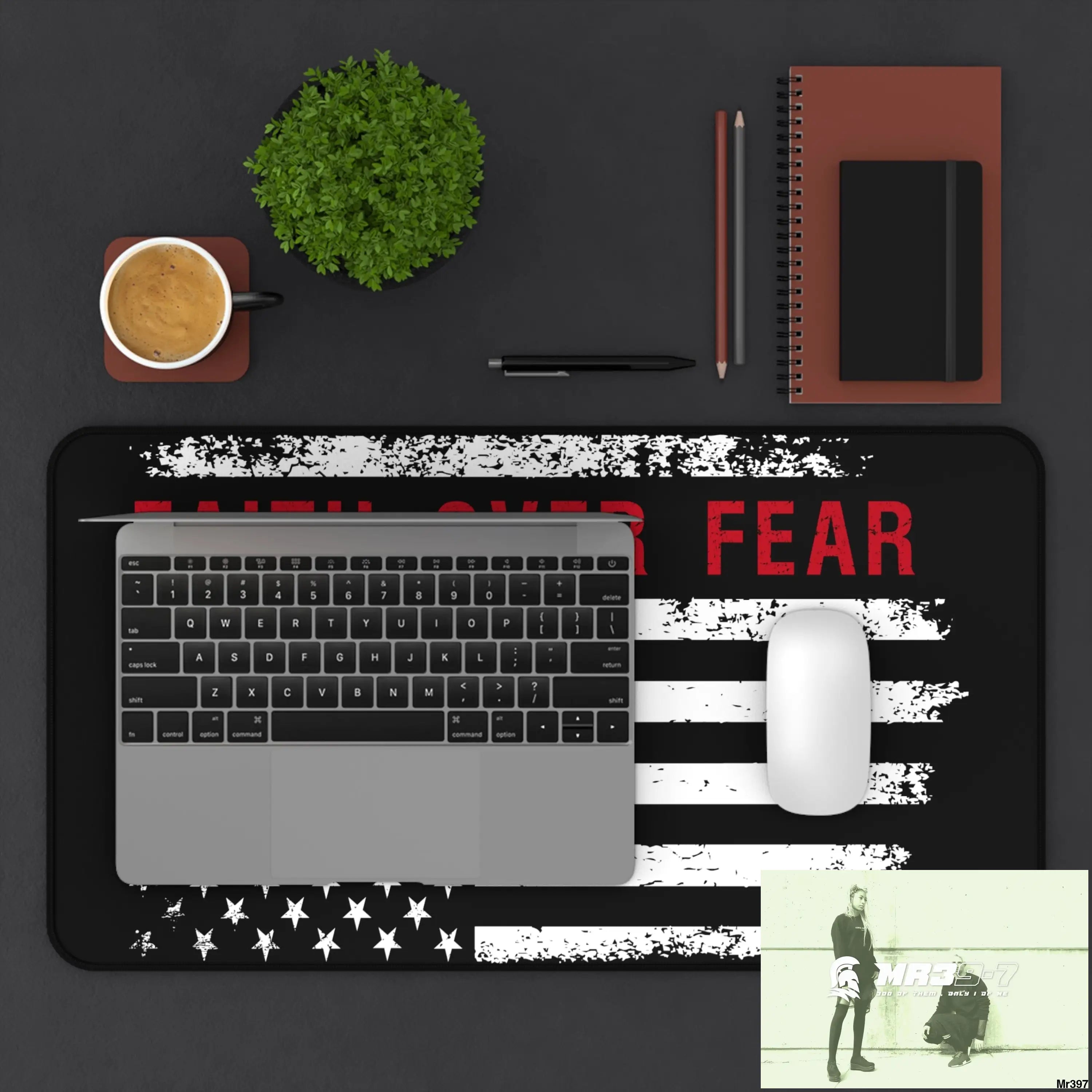 USA Faith over Fear Desk Mat Home Decor