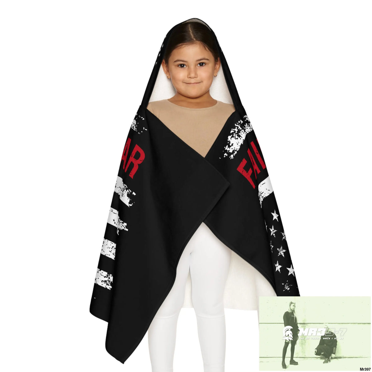 USA Faith over Fear Youth Hooded Towel 24’’ × 48’’ All Over Prints
