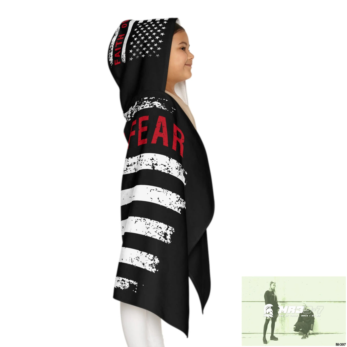 USA Faith over Fear Youth Hooded Towel 24’’ × 48’’ All Over Prints