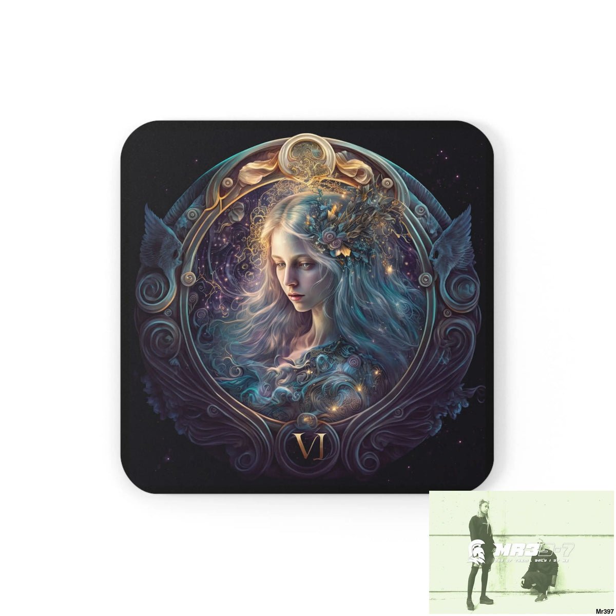 Virgo Zodiac Coaster Set Cork / 3.75’’ × 3.75’’ / Square Home Decor