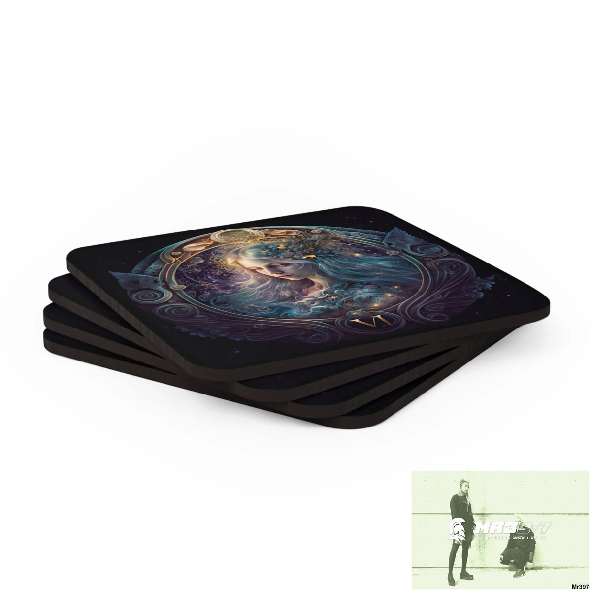 Virgo Zodiac Coaster Set Cork / 3.75’’ × 3.75’’ / Square Home Decor