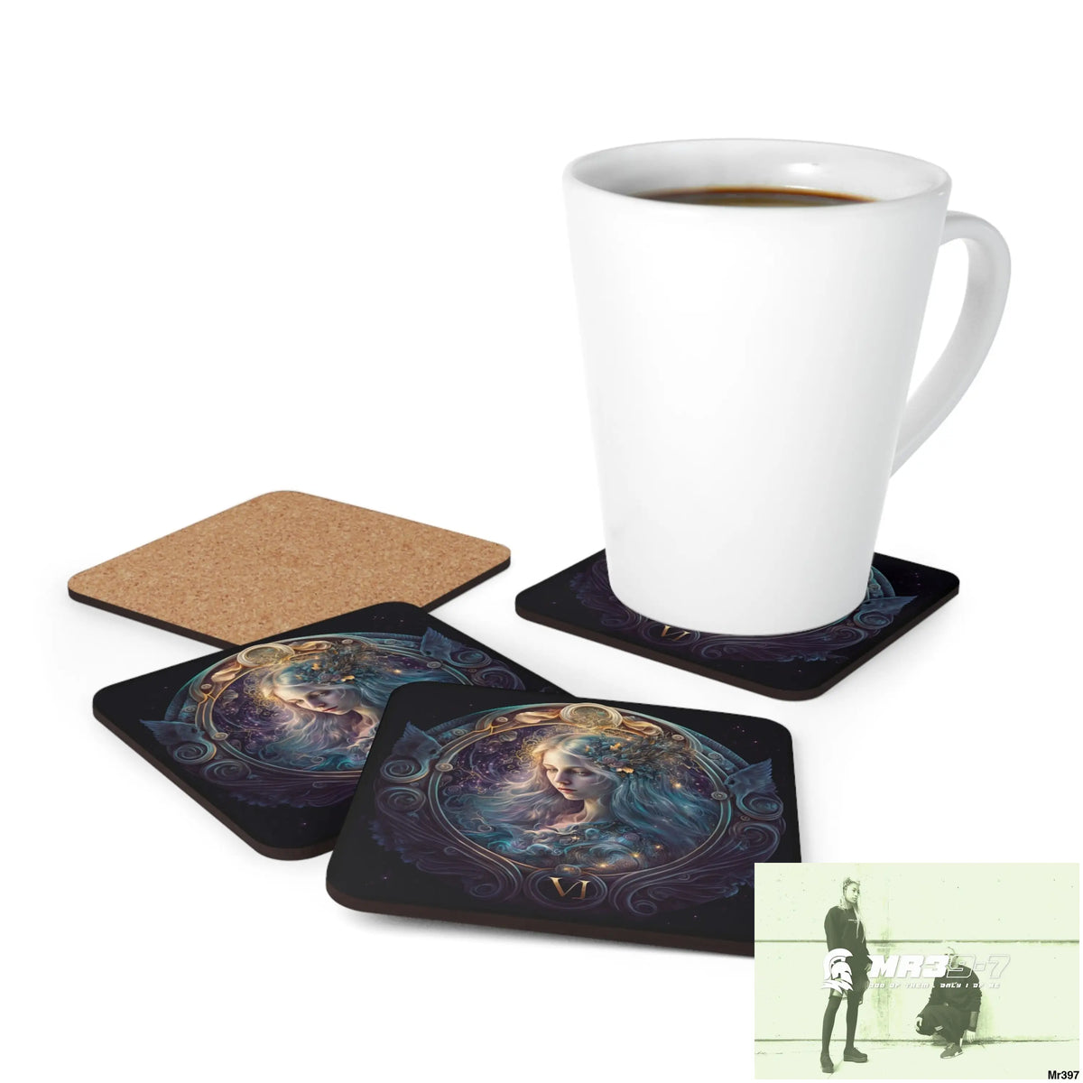 Virgo Zodiac Coaster Set Cork / 3.75’’ × 3.75’’ / Square Home Decor
