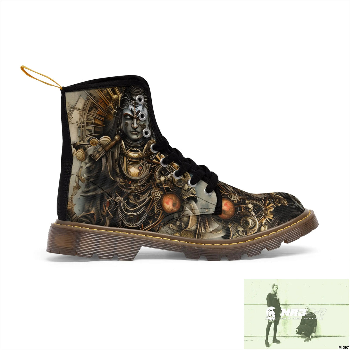VISHNU AND SHIVA THE SAMURAI GODS Mens Canvas Boots Shoes