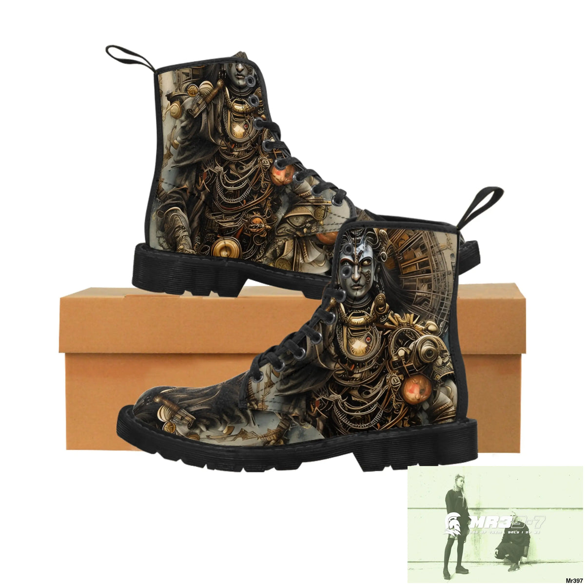 VISHNU AND SHIVA THE SAMURAI GODS Mens Canvas Boots US 7 / Black sole Shoes
