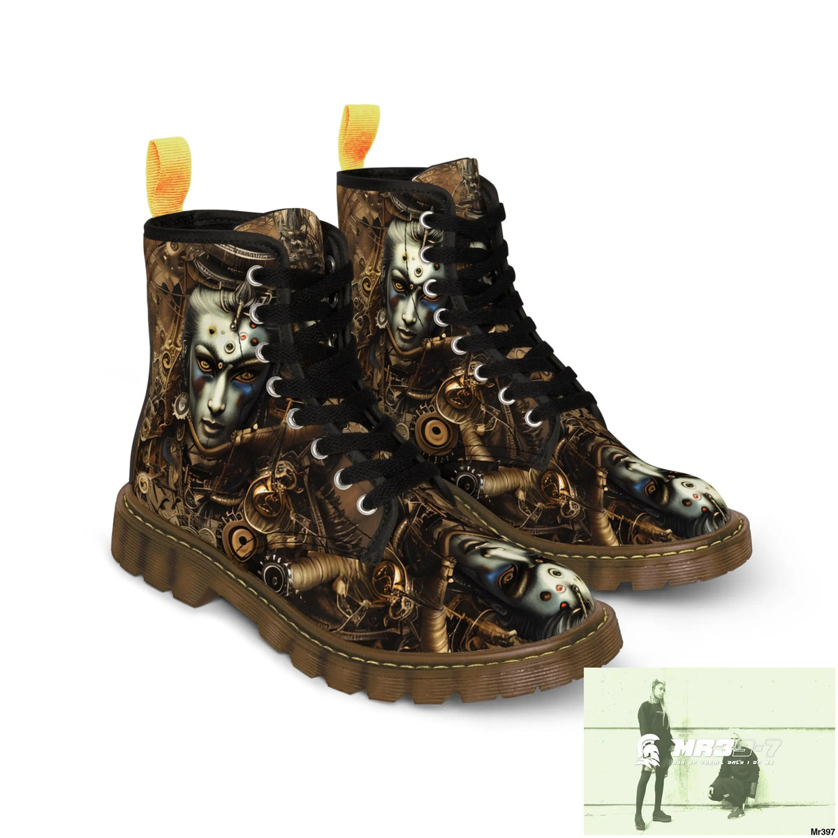 VISHNU STEAMPUNK Mens Canvas Boots Shoes