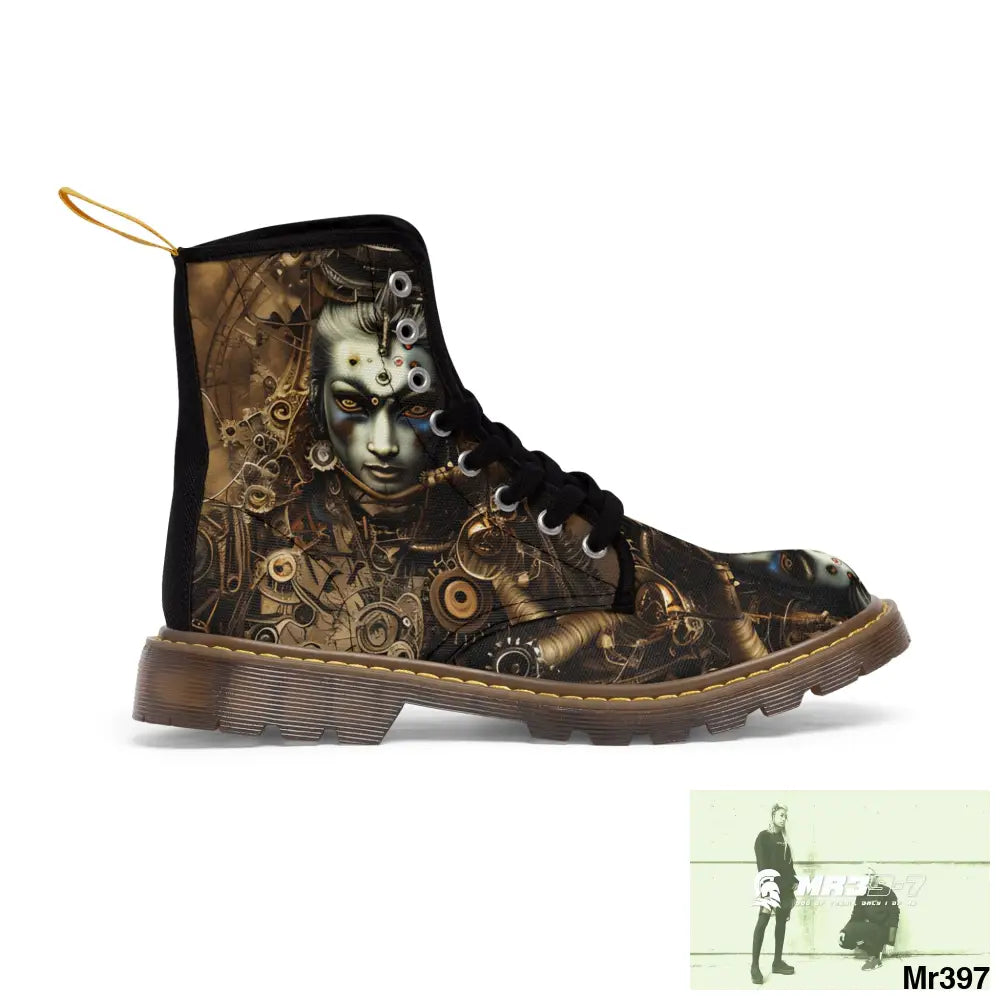 VISHNU STEAMPUNK Mens Canvas Boots Shoes