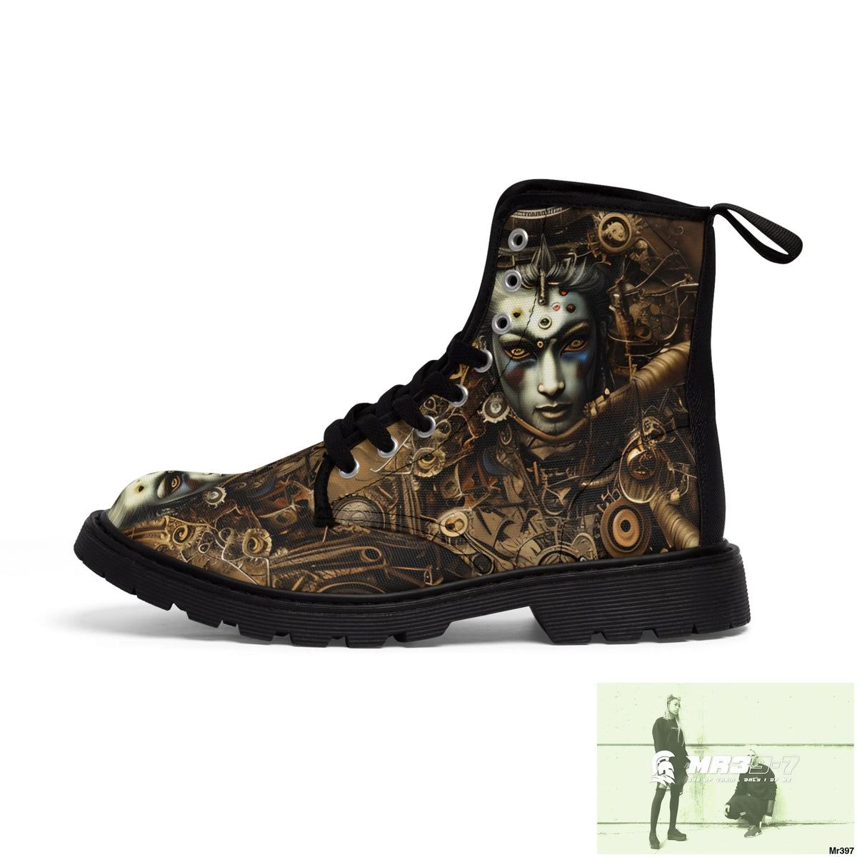 VISHNU STEAMPUNK Mens Canvas Boots Shoes