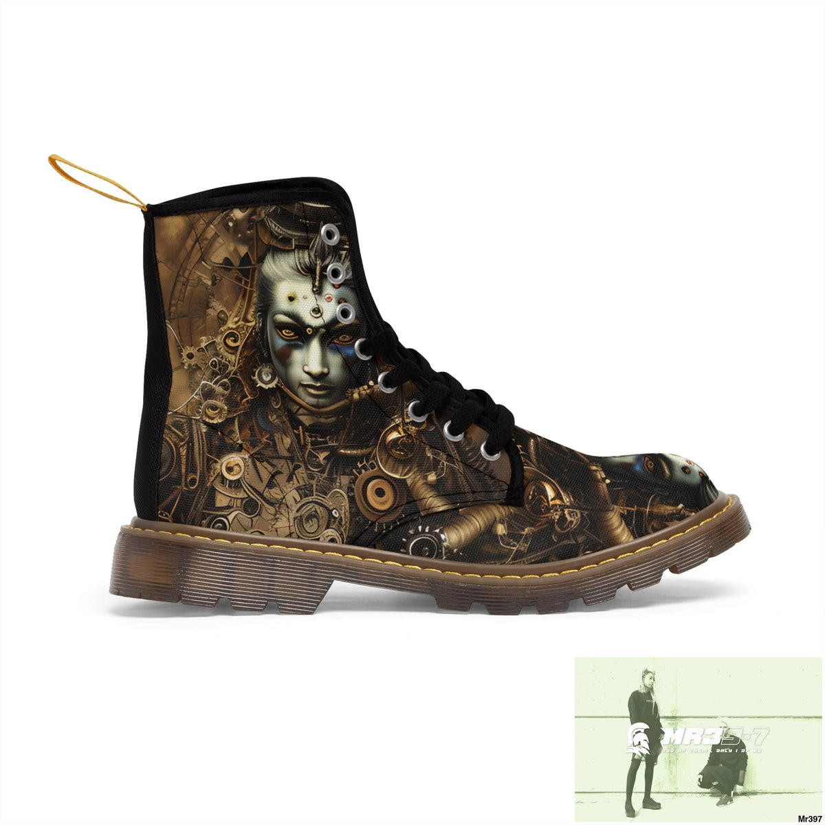 VISHNU STEAMPUNK Mens Canvas Boots Shoes