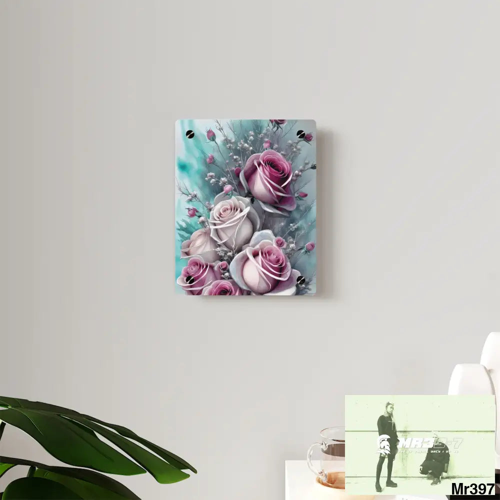 Water color Winter Flower Bouquet Acrylic Wall Art Panels Home Decor
