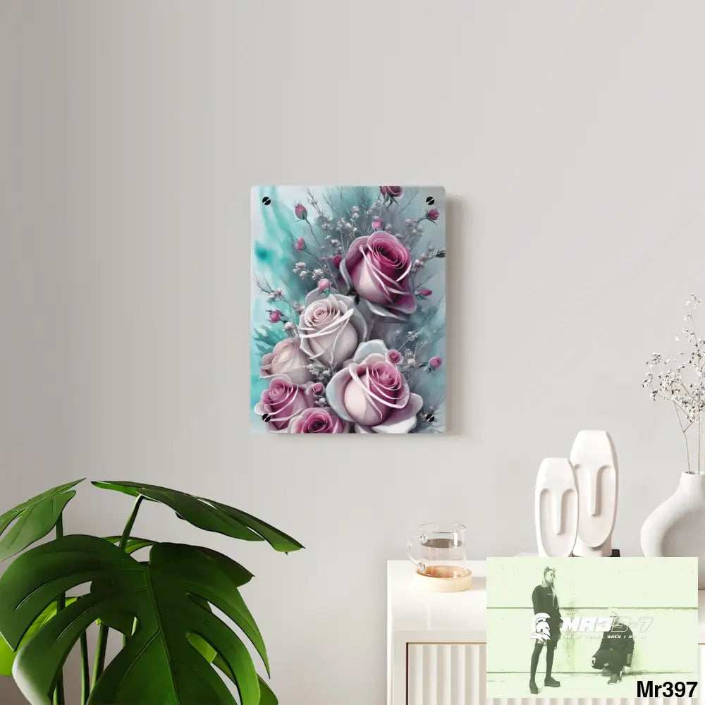 Water color Winter Flower Bouquet Acrylic Wall Art Panels Home Decor