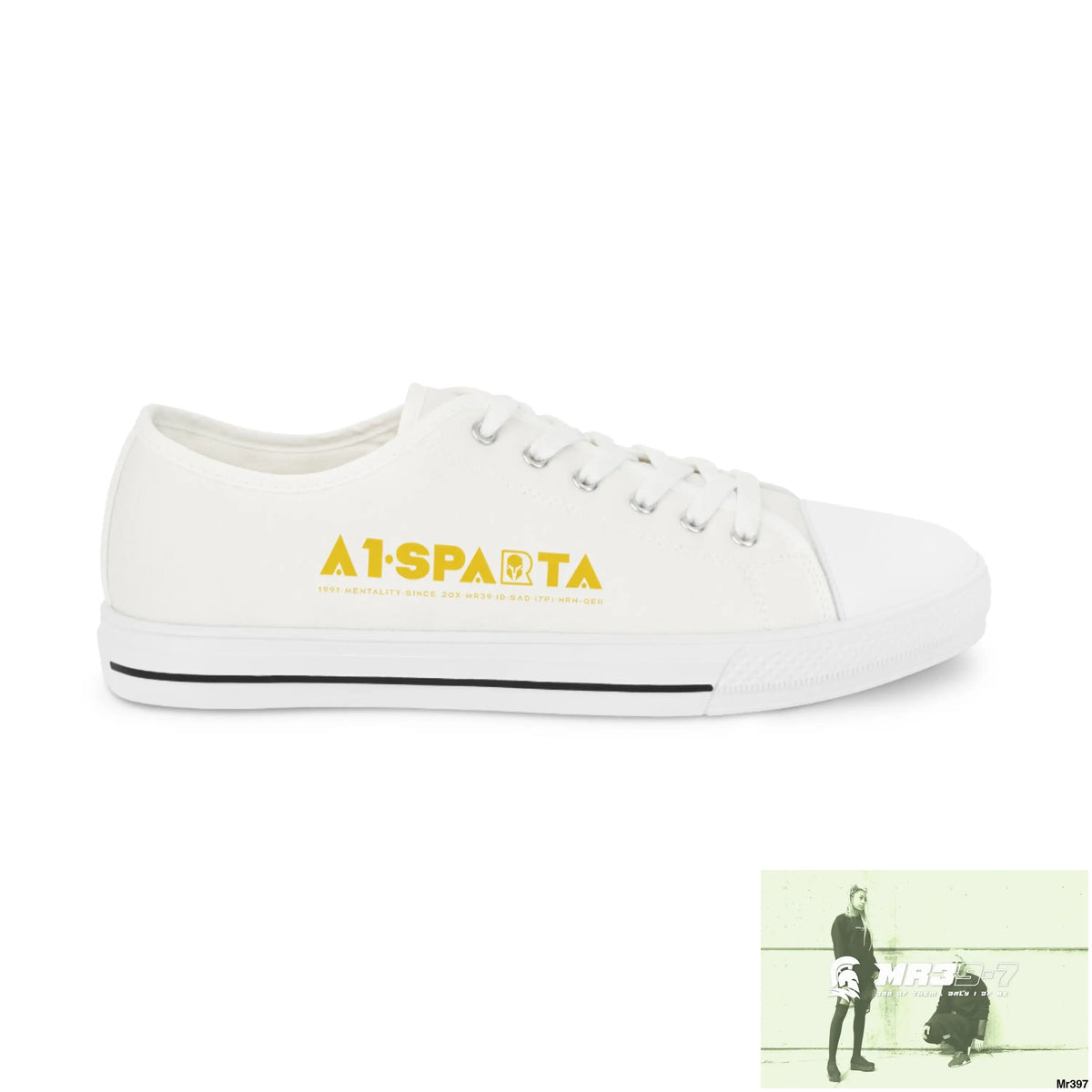 White A1-Sparta Men’s Low Top Sneakers Shoes