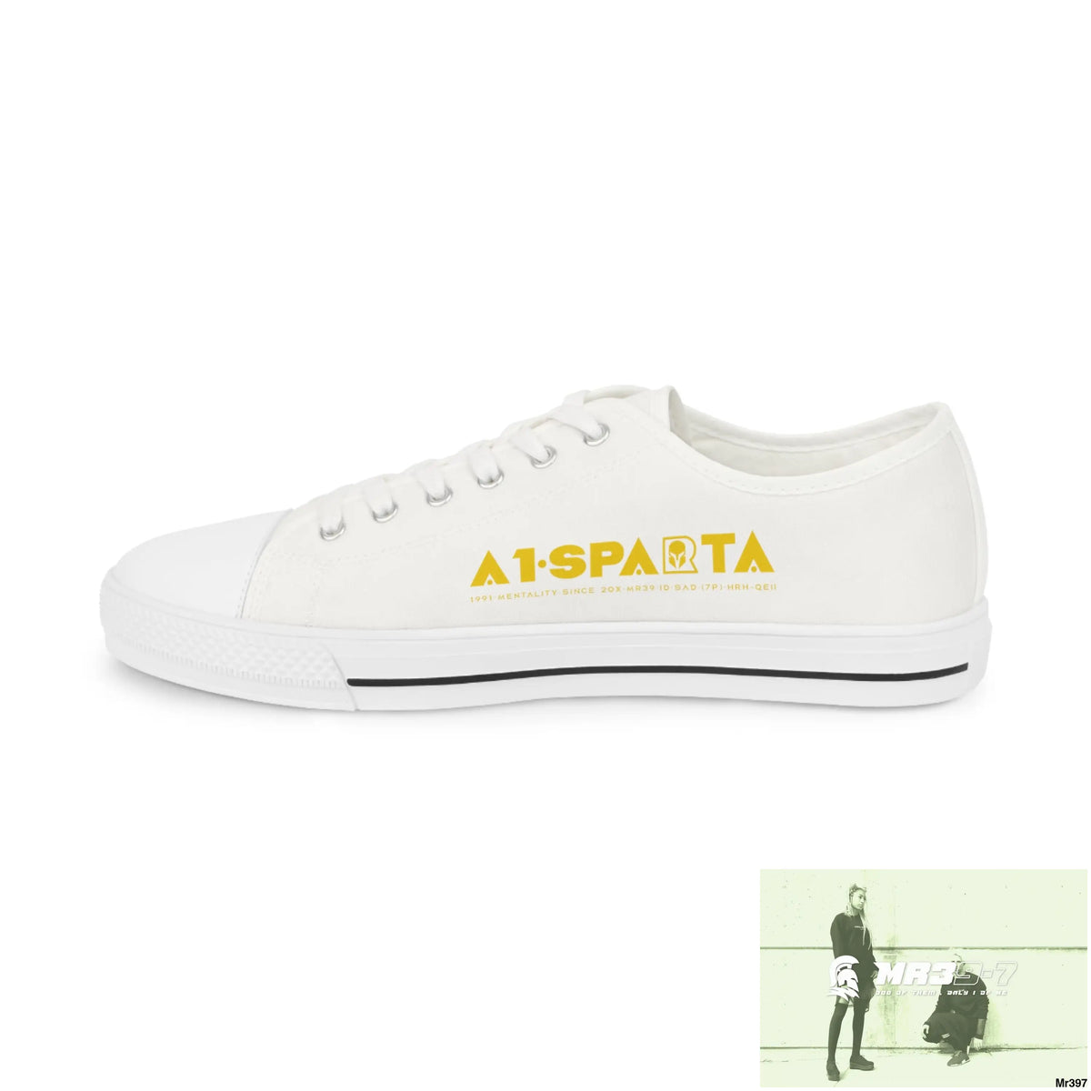 White A1-Sparta Men’s Low Top Sneakers Shoes