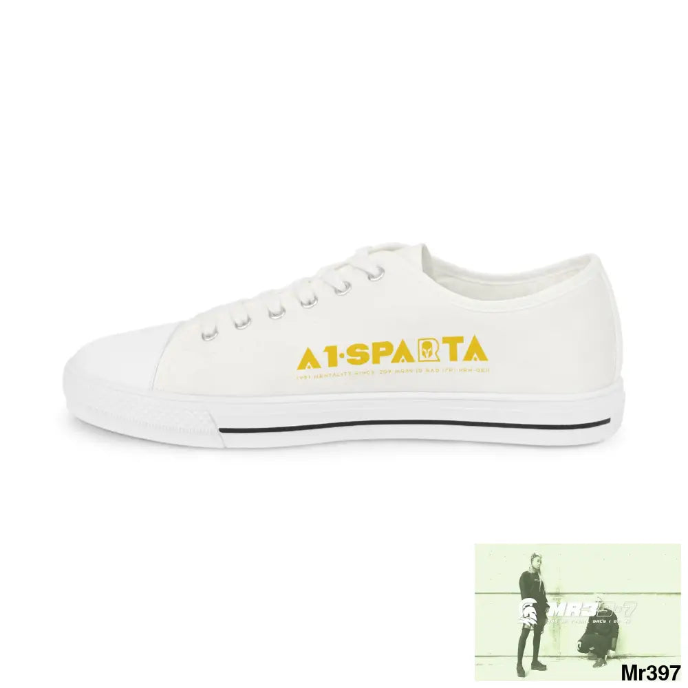 White A1-Sparta Men’s Low Top Sneakers Shoes