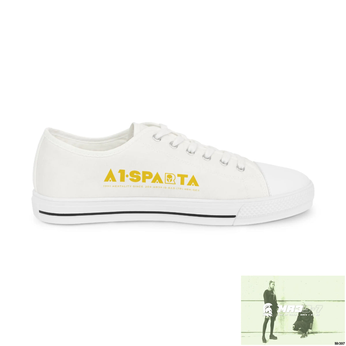 White A1-Sparta Men’s Low Top Sneakers Shoes