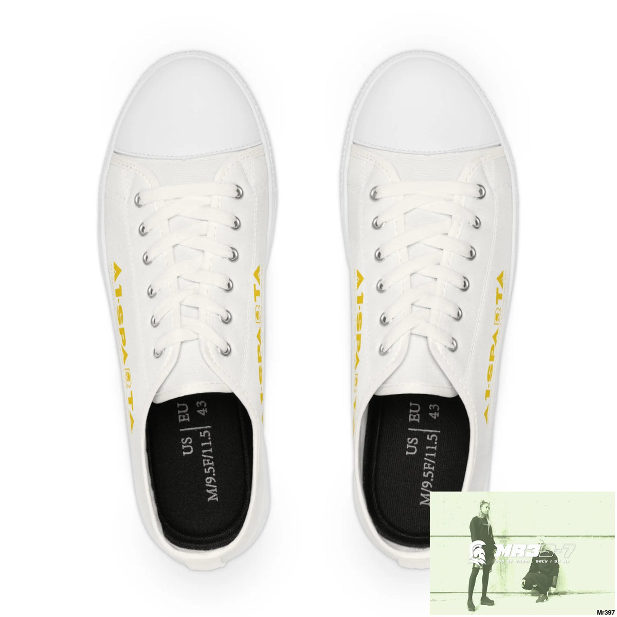 White A1-Sparta Men’s Low Top Sneakers Shoes