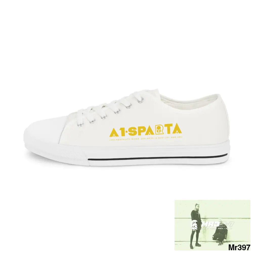 White A1-Sparta Men’s Low Top Sneakers Shoes