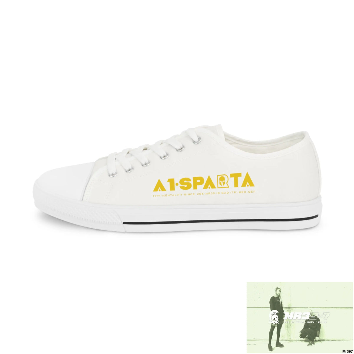 White A1-Sparta Men’s Low Top Sneakers Shoes