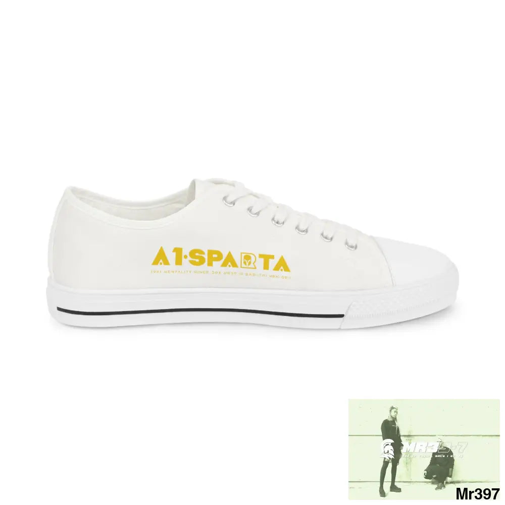 White A1-Sparta Men’s Low Top Sneakers Shoes