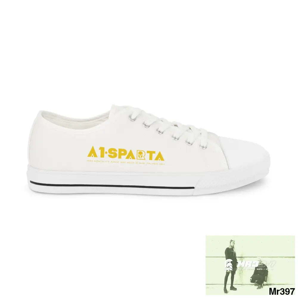 White A1-Sparta Men’s Low Top Sneakers Shoes