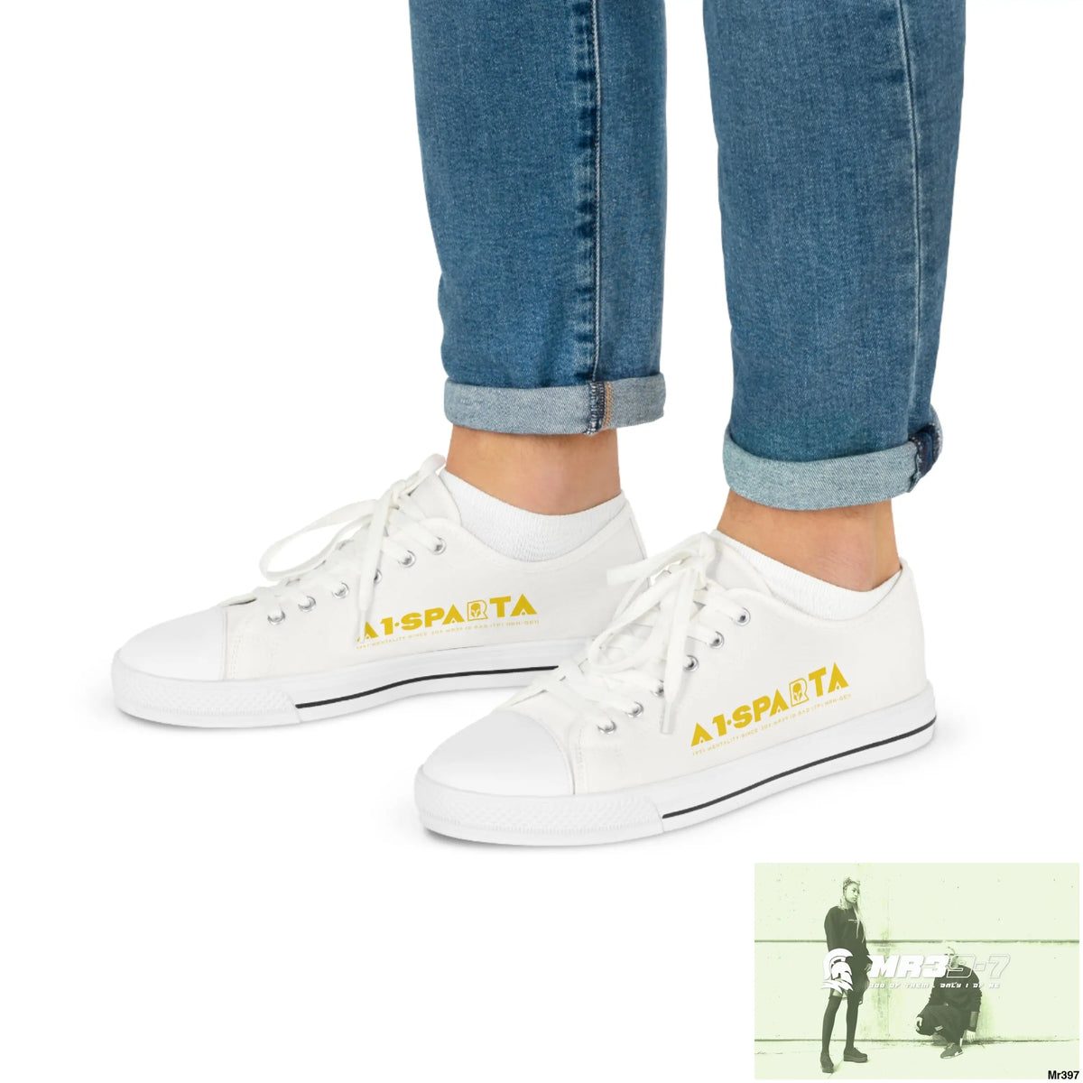 White A1-Sparta Men’s Low Top Sneakers Shoes