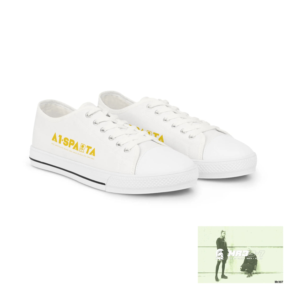 White A1-Sparta Men’s Low Top Sneakers US 5 / White sole Shoes