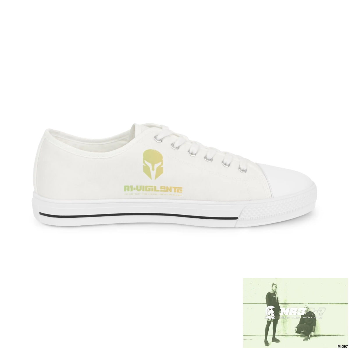 White A1-Vigilante Men’s Low Top Sneakers Shoes