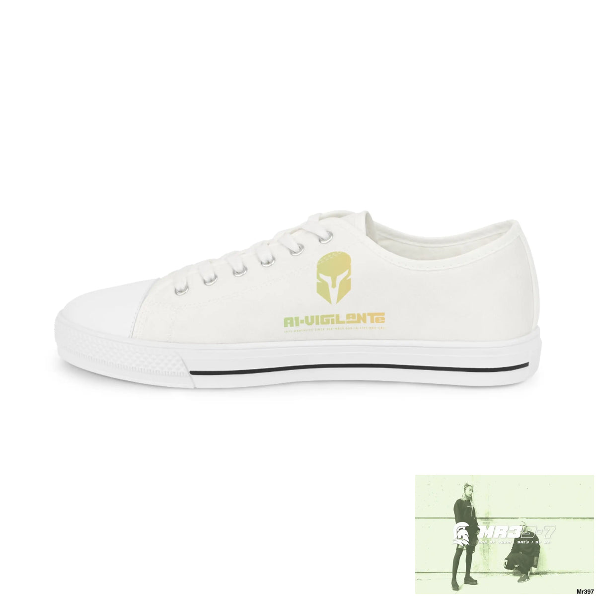 White A1-Vigilante Men’s Low Top Sneakers Shoes
