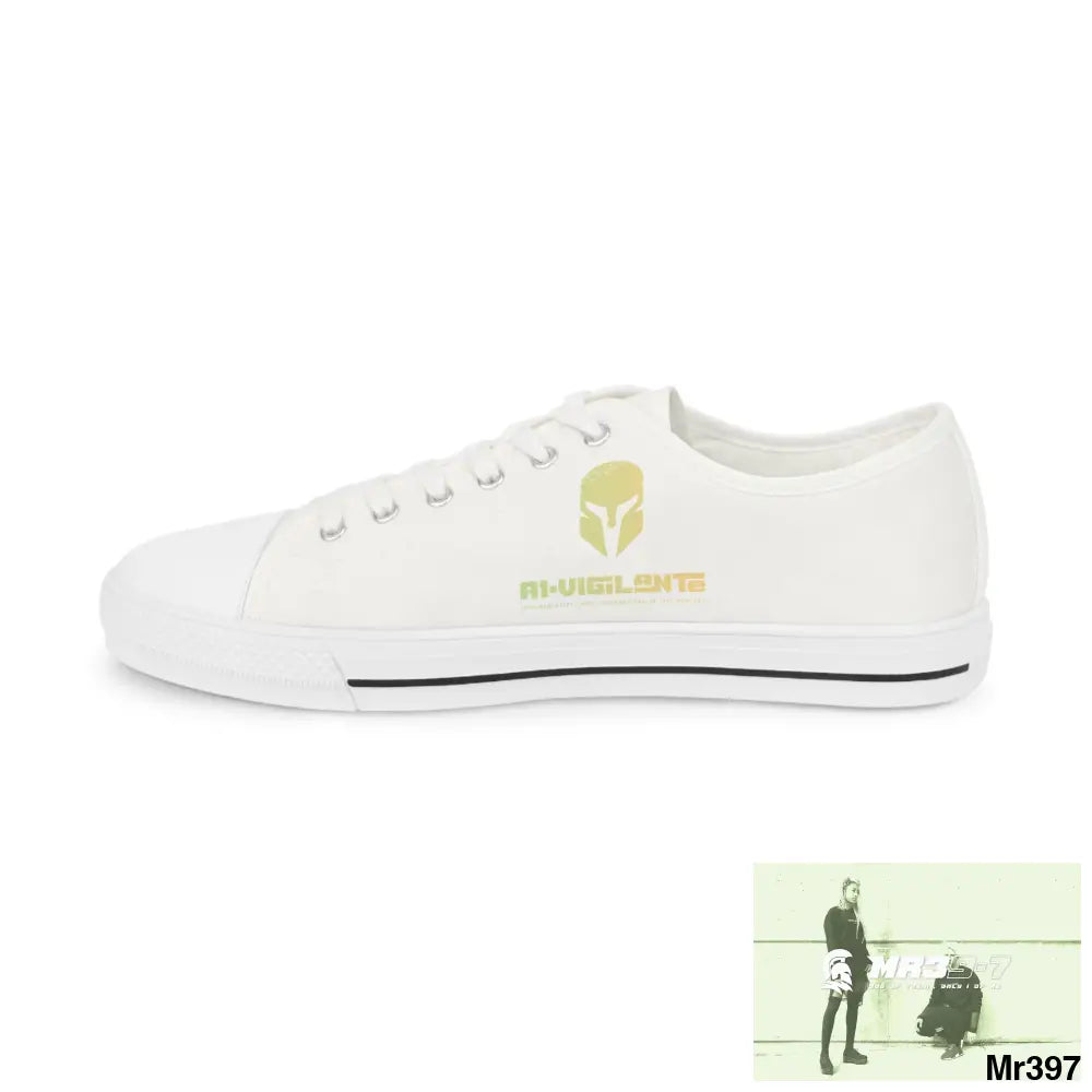 White A1-Vigilante Men’s Low Top Sneakers Shoes
