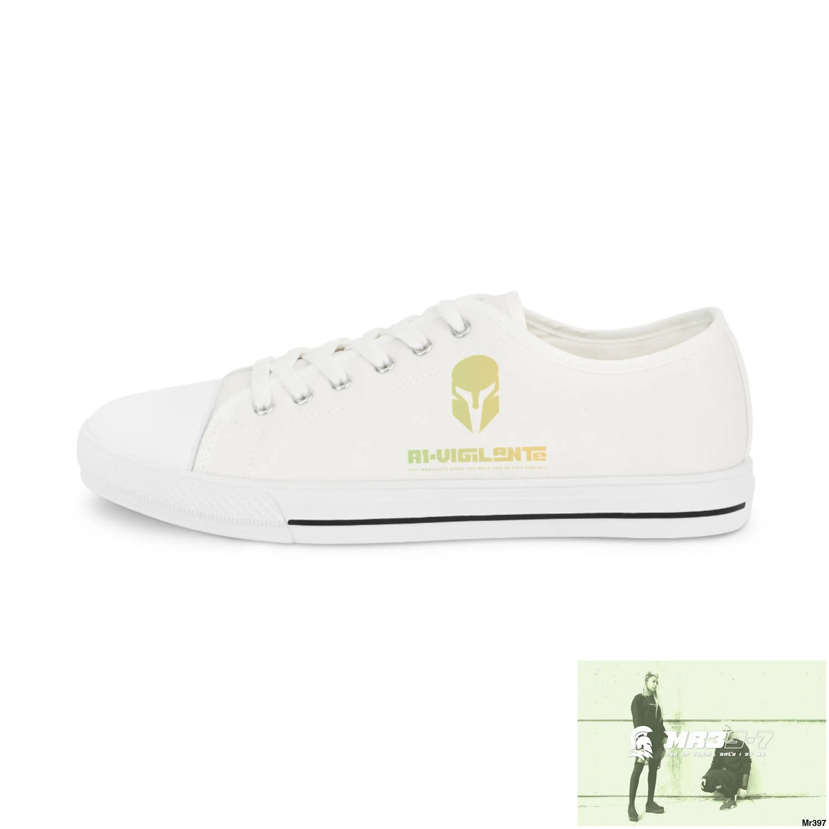 White A1-Vigilante Men’s Low Top Sneakers Shoes