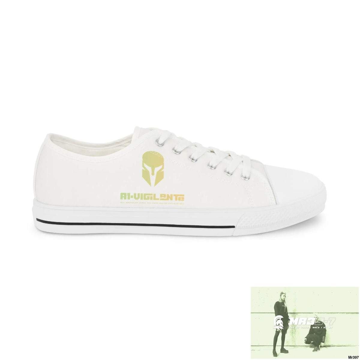 White A1-Vigilante Men’s Low Top Sneakers US 5 / White sole Shoes