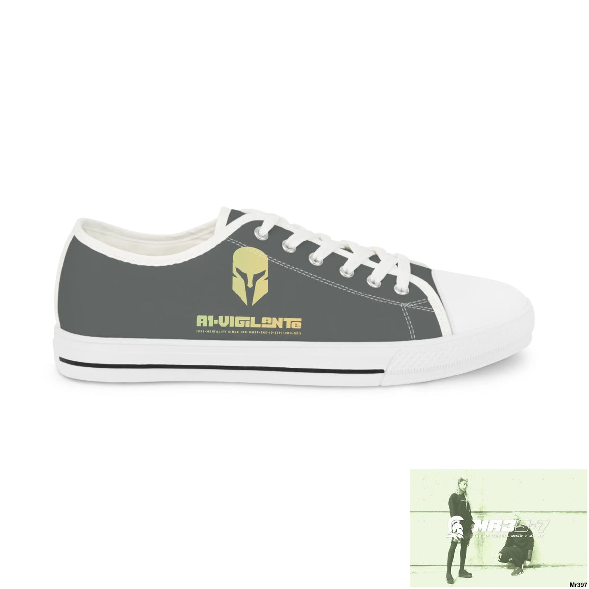 White A1-Vigilante Men’s Low Top Sneakers US 5 / White sole Shoes