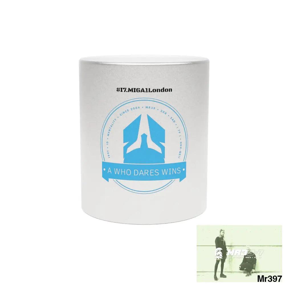 Who Dares Wins #I7MI6A1London Metallic Mug (Silver\Gold) 11oz / Silver Mug