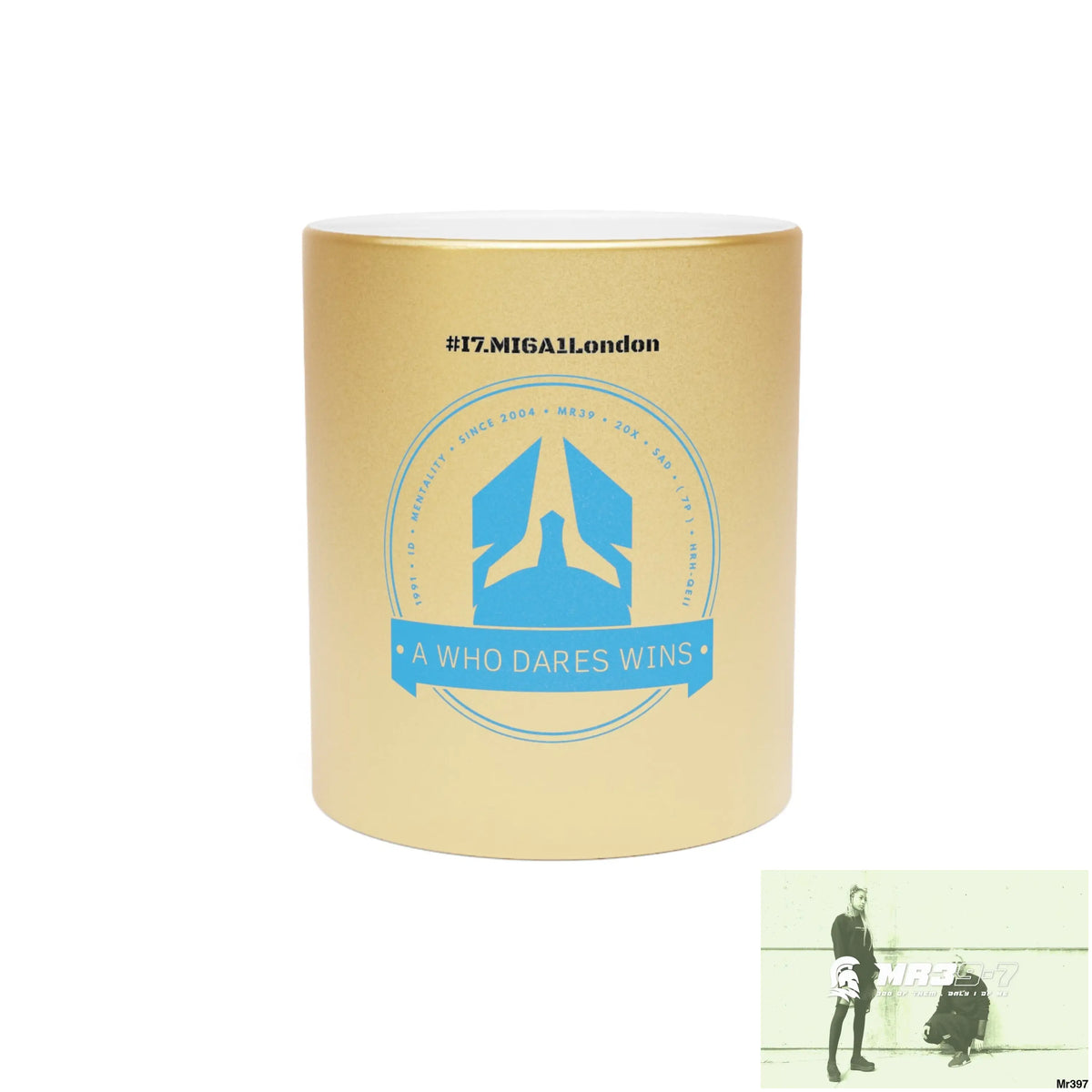 Who Dares Wins #I7MI6A1London Metallic Mug (Silver\Gold) 11oz / Gold Mug