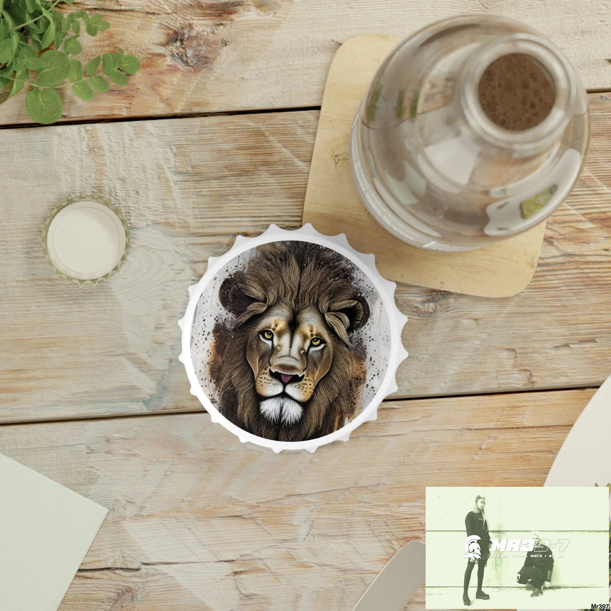 Wise Lion Magnetic Bottle Opener One size / White Accessories