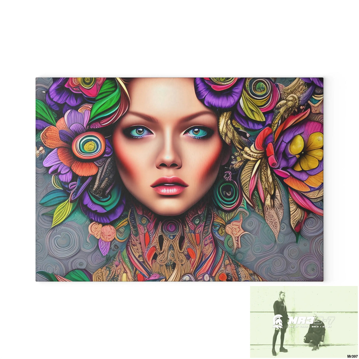 Woman in colour Glass Cutting Board 8’’ x 11’’ / Rectangle Home Decor