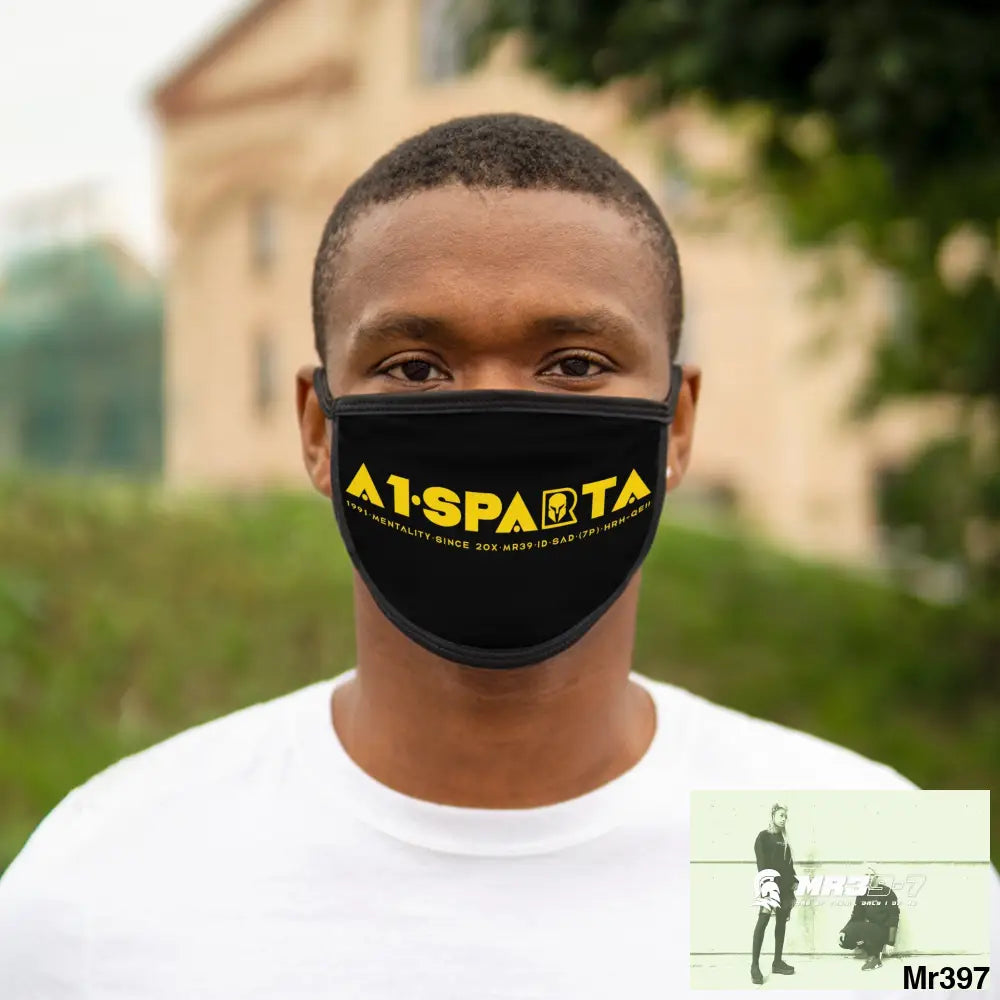 Yellow A1.SPARTA Mixed-Fabric Face Mask One size Accessories