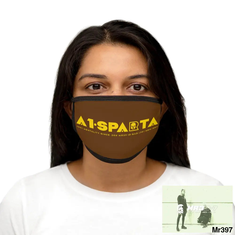 Yellow A1.SPARTA Mixed-Fabric Face Mask One size Accessories