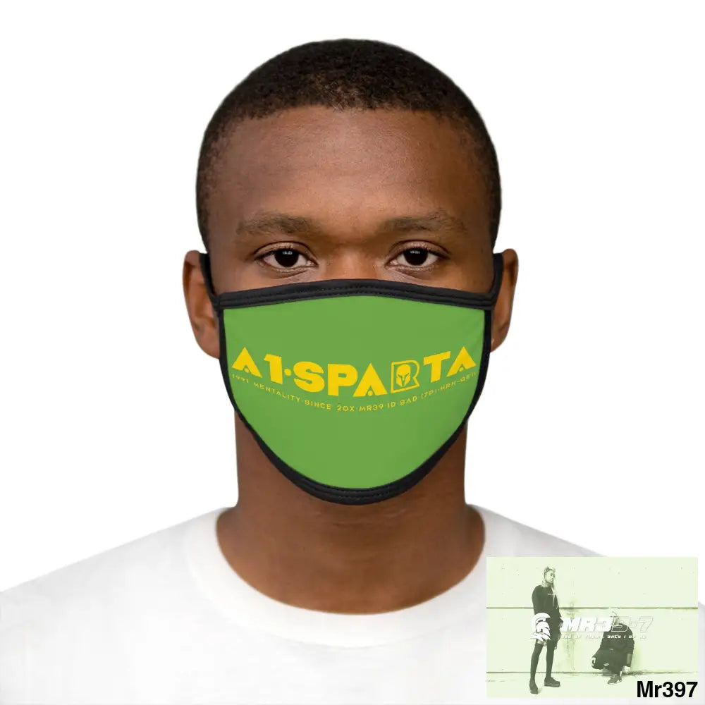 Yellow A1.SPARTA Mixed-Fabric Face Mask One size Accessories